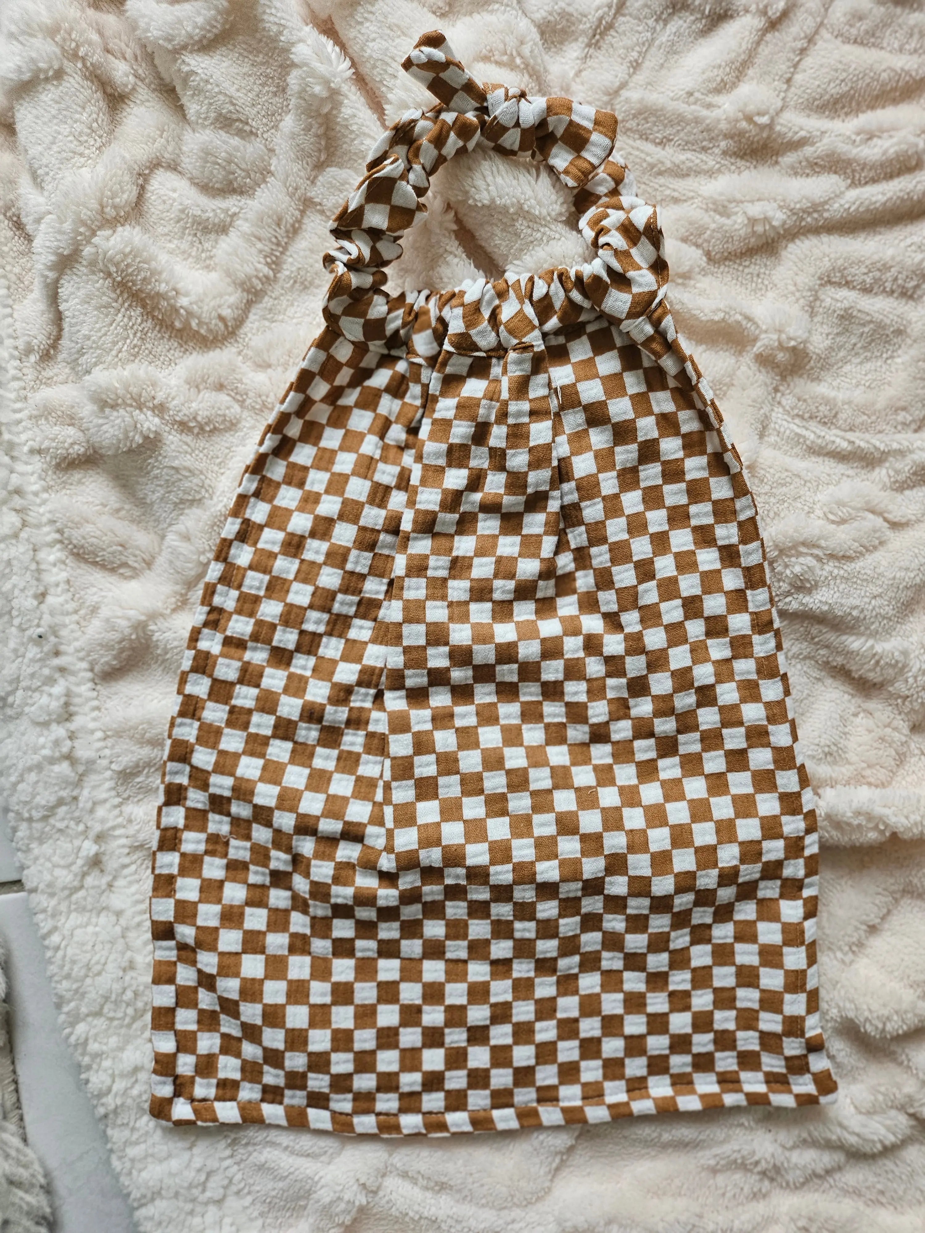 Serviette de cantine petits carreaux marron Atelier wagram